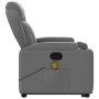 Silla de masaje reclinable de pie de tela gris oscuro