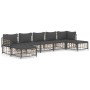 Garden furniture set 7 pieces and anthracite gray PE rattan cushions by vidaXL, Outdoor sofas - Ref: Foro24-3186783, Price: 5...