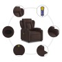 Silla de masaje reclinable de pie de tela marrón oscuro