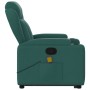 Silla de masaje reclinable de pie de tela verde oscura