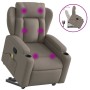 Sillón reclinable de masaje elevable tela gris taupé