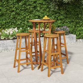 Garden table and 5-piece high stools set made of solid acacia wood. by vidaXL, Garden sets - Ref: Foro24-3154381, Price: 248,...