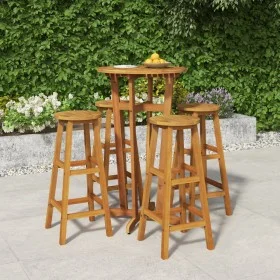 Garden table and 5-piece high stools set made of solid acacia wood. by vidaXL, Garden sets - Ref: Foro24-3154381, Price: 242,...