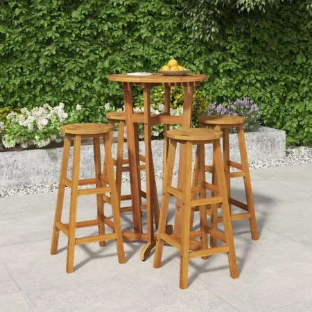 Garden table and 5-piece high stools set made of solid acacia wood. by vidaXL, Garden sets - Ref: Foro24-3154381, Price: 242,...