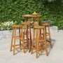 Garden table and 5-piece high stools set made of solid acacia wood. by vidaXL, Garden sets - Ref: Foro24-3154381, Price: 242,...
