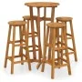 Garden table and 5-piece high stools set made of solid acacia wood. by vidaXL, Garden sets - Ref: Foro24-3154381, Price: 242,...
