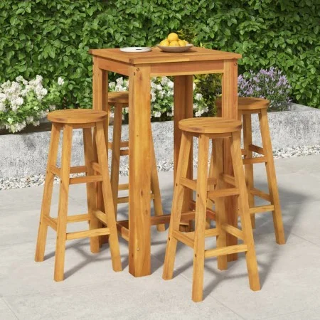 High garden table and stools 5 pcs solid acacia wood by vidaXL, Garden sets - Ref: Foro24-3154389, Price: 282,63 €, Discount: %