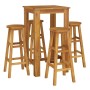 Hoher Gartentisch und Hocker, 5 Stück, massives Akazienholz von vidaXL, Gartensets - Ref: Foro24-3154389, Preis: 299,27 €, Ra...