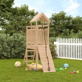 Solid pine wood playhouse with climbing wall by vidaXL, Swings and play structures - Ref: Foro24-3155867, Price: 263,89 €, Di...