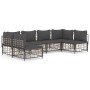 Gartenmöbel-Set 6-teilig anthrazitfarbene Kissen PE-Rattan von vidaXL, Outdoor-Sofas - Ref: Foro24-3186787, Preis: 482,31 €, ...