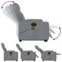 Sillón de masaje eléctrico reclinable elevable tela gris claro