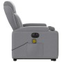 Sillón de masaje eléctrico reclinable elevable tela gris claro