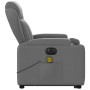Sillón de masaje eléctrico reclinable elevable tela gris oscuro