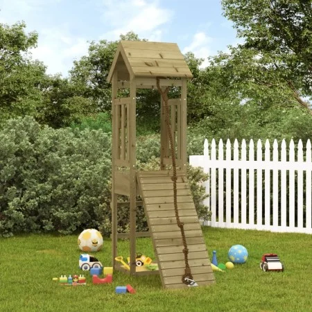 Playhouse with pine impregnated wood climbing wall by vidaXL, Swings and play structures - Ref: Foro24-3155812, Price: 174,93...