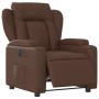 Sillón reclinable eléctrico de cuero sintético marrón