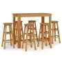 Hoher Gartentisch und Hocker 7 Stk. massives Akazienholz von vidaXL, Gartensets - Ref: Foro24-3154395, Preis: 469,06 €, Rabat...