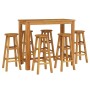 Garden table and 7-piece high stools set made of solid acacia wood. by vidaXL, Garden sets - Ref: Foro24-3154395, Price: 458,...