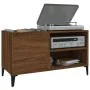 Mueble discos madera contrachapada roble marrón 84,5x38x48 cm de vidaXL, Almacenamiento para CD y DVD - Ref: Foro24-831956, P...