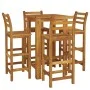 High garden table and stools 5 pcs solid acacia wood by vidaXL, Garden sets - Ref: Foro24-3154391, Price: 386,56 €, Discount: %
