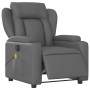 Sillón de masaje reclinable eléctrico cuero sintético gris
