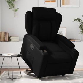 Sillón reclinable elevable cuero artificial negro en Sillones | Comprar online en Foro24