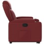 Sillón reclinable elevable cuero artificial rojo tinto