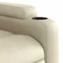 Sillón reclinable de masaje de pie cuero artificial color crema