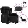 Sillón reclinable y elevable eléctrico cuero sintético negro