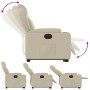 Sillón reclinable elevable eléctrico de cuero sintético crema