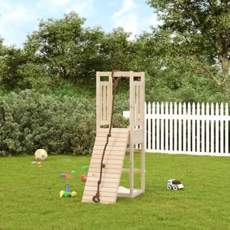 Spielhaus mit Kletterwand aus massivem Kiefernholz von vidaXL, Schaukeln und Spielgeräte - Ref: Foro24-3155945, Preis: 105,74...