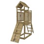 Spielhaus mit Kletterwand aus mit Zirbenholz imprägniertem Holz von vidaXL, Schaukeln und Spielgeräte - Ref: Foro24-3155869, ...