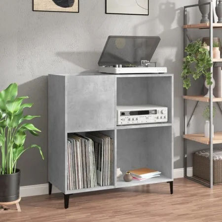 Concrete gray plywood disc cabinet 84.5x38x89 cm by vidaXL, CD and DVD storage - Ref: Foro24-832001, Price: 67,94 €, Discount: %