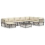 Gartenmöbel-Set 9-teilig und anthrazitfarbene PE-Rattan-Kissen von vidaXL, Outdoor-Sofas - Ref: Foro24-3186792, Preis: 752,18...