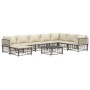 Gartenmöbel-Set 9-teilig und anthrazitfarbene PE-Rattan-Kissen von vidaXL, Outdoor-Sofas - Ref: Foro24-3186792, Preis: 752,18...