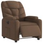 Sillón reclinable eléctrico de tela marrón