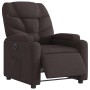 Sillón reclinable eléctrico tela marrón oscuro