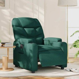 Sillón reclinable eléctrico tela verde oscuro Sillón reclinable eléctrico tela verde oscuro