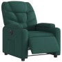Sillón reclinable eléctrico tela verde oscuro
