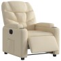 Sillón reclinable eléctrico de tela crema