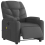 Sillón reclinable de masaje eléctrico tela gris oscuro