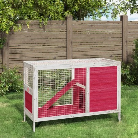 Solid red pine wood hutch 103x44x69.5 cm by vidaXL, Cages and habitats for small animals - Ref: Foro24-172299, Price: 87,30 €...