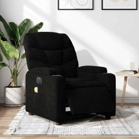 Sillón reclinable de masaje eléctrico tela negro en Sillones | Comprar online en Foro24