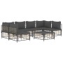 7-teiliges Gartenmöbel-Set und Kissen aus PE-Rattan, anthrazitgrau von vidaXL, Outdoor-Sofas - Ref: Foro24-3186789, Preis: 56...