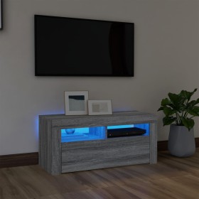 TV cabinet with LED lights Sonoma gray 90x35x40 cm by vidaXL, TV Furniture - Ref: Foro24-822722, Price: 62,28 €, Discount: %
