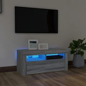TV cabinet with LED lights Sonoma gray 90x35x40 cm by vidaXL, TV Furniture - Ref: Foro24-822722, Price: 61,41 €, Discount: %