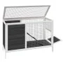 Solid gray pine wood hutch 103x44x69.5 cm by vidaXL, Cages and habitats for small animals - Ref: Foro24-172297, Price: 114,41...
