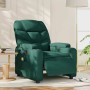 Sillón reclinable de masaje eléctrico tela verde oscuro
