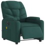 Sillón reclinable de masaje eléctrico tela verde oscuro