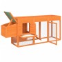 Gallinero madera maciza de pino marrón 204x50x84 cm de vidaXL, Jaulas y habitáculos para animales pequeños - Ref: Foro24-1722...