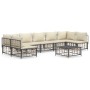 8-piece garden furniture set with anthracite PE rattan cushions by vidaXL, Outdoor sofas - Ref: Foro24-3186794, Price: 637,37...
